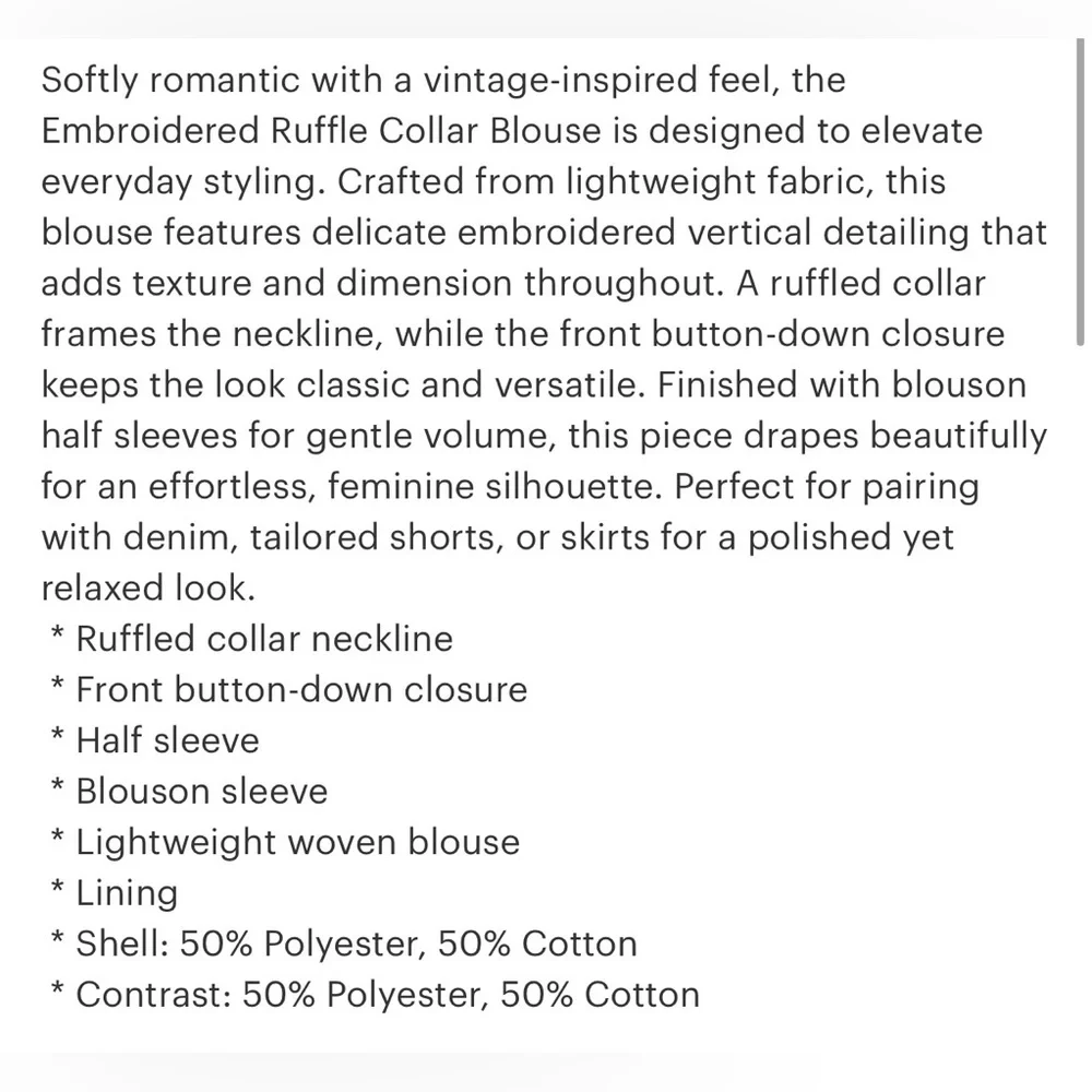 English Factory Women's Blue embroidered ruffle vintage Victorian Blouse NWT - Picture 5 of 5